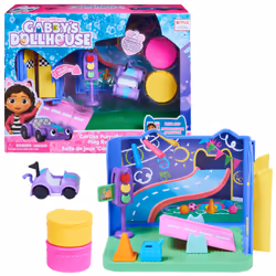 Gabby's Dollhouse , Carlita Purr-ific Play Room with Carlita Toy Car, Accessories, Furniture and Dollhouse Deliveries, Kids T ...