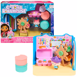 Gabby's Dollhouse , Baby Box Cat Craft-A-Riffic Room with Exclusive Figure, Accessories, Furniture and Dollhouse Delivery, Ki ...