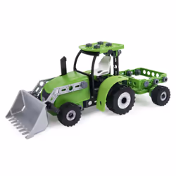Meccano Junior, Front Loader Tractor with Moving Parts and Real Tools, Toy Model Building Kit, STEM Toys for Kids Ages 5 and up