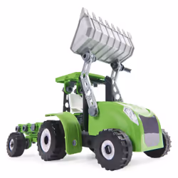 Meccano Junior, Front Loader Tractor with Moving Parts and Real Tools, Toy Model Building Kit, STEM Toys for Kids Ages 5 and up
