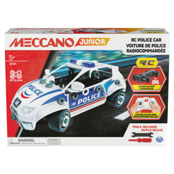 Meccano Junior, RC Police Car with Working Trunk and Real Tools, Toy Model Building Kit, STEM Toys for Kids Ages 5 and up