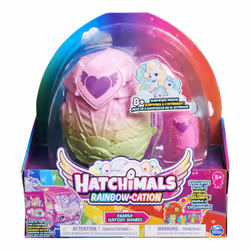 Hatchimals CollEGGtibles, Rainbow-cation Family Hatchy Home Playset with 3 Characters & up to 3 Surprise Babies (Style May Vary), Kids Toys for Girls
