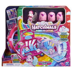 Hatchimals CollEGGtibles, Transforming Rainbow-cation Camper Toy Car with 6 Exclusive Characters, 10 Accessories, Kids Toys for Girls Ages 5 and up