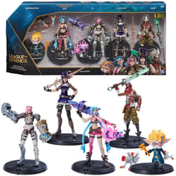 League of Legends , Dual Cities Pack w/ Exclusive Jinx, Heimerdinger, Vi, Caitlyn, and Ekko, 4-Inch Collectible Figures, Accessories, Ages 12 and Up