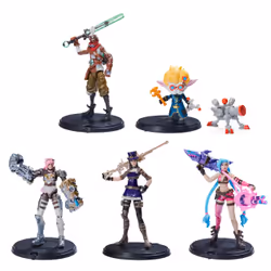 League of Legends , Dual Cities Pack w/ Exclusive Jinx, Heimerdinger, Vi, Caitlyn, and Ekko, 4-Inch Collectible Figures, Accessories, Ages 12 and Up
