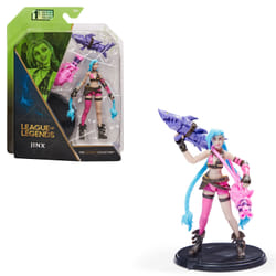 League of Legends Official 4-Inch Jinx Collectible Figure with Premium Details and 2 Accessories, The Champion Collection, Collector Grade, Ages 12 and Up