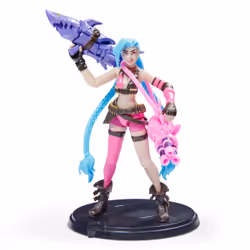 League of Legends Official 4-Inch Jinx Collectible Figure with Premium Details and 2 Accessories, The Champion Collection, Collector Grade, Ages 12 and Up