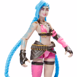 League of Legends Official 4-Inch Jinx Collectible Figure with Premium Details and 2 Accessories, The Champion Collection, Collector Grade, Ages 12 and Up
