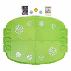 Bakugan Evo Battle Arena, Includes Exclusive Leonidas , 2 Cards and BakuCores, Neon Game Board for Collectibles, Ages 6 and Up