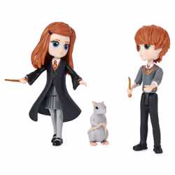 Wizarding World Harry Potter, Magical Minis Ron and Ginny Weasley Friendship Set with 2 Creatures, Kids Toys for Ages 5 and up