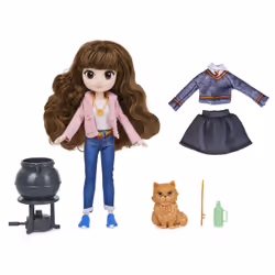 Wizarding World Harry Potter, 8-inch Brilliant Hermione Granger Doll Gift Set with 5 Accessories and 2 Outfits, Kids Toys for Ages 5 and up