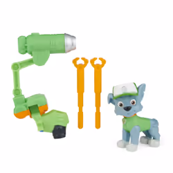 PAW Patrol Movie Collectible Rocky Action Figure with Clip-on Backpack and 2 Projectiles