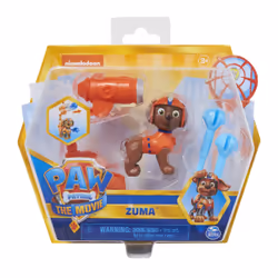 PAW Patrol Movie Collectible Zuma Action Figure with Clip-on Backpack and 2 Projectiles