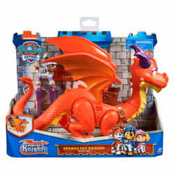 PAW Patrol Rescue Knights Sparks the Dragon with Super Wings and Pup Claw Action Figures, 3 yr(s), Multicolour