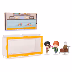 Wizarding World Harry Potter, Micro Magical Moments Action Figures Set with Harry, Ron, Hedwig & Display Case, Kids Toys for Ages 6 and up