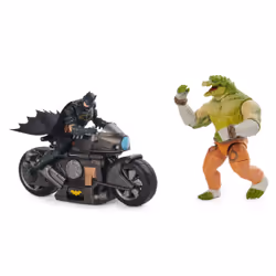 DC Comics , Batman Transforming Batcycle Battle Pack with Exclusive 4-inch Killer Croc and Batman Action Figure, Kids Toys for Boys and Girls Ages 4+
