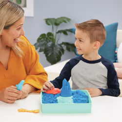 Kinetic Sand Sandbox Set, 1lb Blue Play Sand, Sandbox Storage, 4 Molds and Tools, Sensory Toys for Kids Ages 3+ - Additional view 5