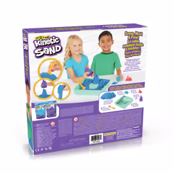 Kinetic Sand Sandbox Set, 1lb Blue Play Sand, Sandbox Storage, 4 Molds and Tools, Sensory Toys for Kids Ages 3+ - Additional view 6