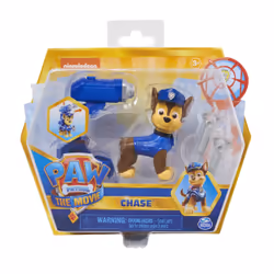 PAW Patrol , Movie Collectible Chase Action Figure with Clip-on Backpack and 2 Projectiles, Kids Toys for Ages 3 and up