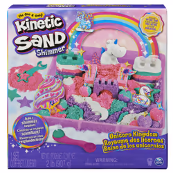 Kinetic Sand Shimmer, Unicorn Kingdom Playset with 2lbs of Shimmer with 8 Tools (Walmart Exclusive), Children's kinetic sand, ...