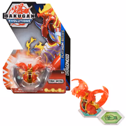 Bakugan Evolutions, Dragonoid (Red), Platinum Series True Metal , 2 BakuCores and Character Card, Kids Toys for Boys, Ages 6  ...