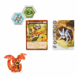Bakugan Evolutions, Dragonoid (Red), Platinum Series True Metal , 2 BakuCores and Character Card, Kids Toys for Boys, Ages 6 and Up