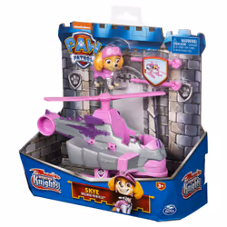 PAW Patrol , Rescue Knights Skye Transforming Toy Car with Collectible Action Figure, Kids Toys for Ages 3 and up
