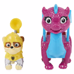 PAW Patrol Rescue Knights Rubble and Dragon Blizzie Action Figures Set