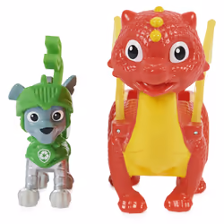 PAW Patrol , Rescue Knights Rocky and Dragon Flame Action Figures Set, Kids Toys for Ages 3 and up