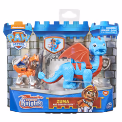 PAW Patrol Rescue Knights Zuma and Dragon Ruby Action Figures Set, 3 yr(s), Multicolour