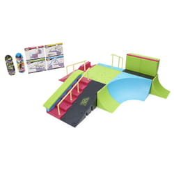 Tech Deck , Neon Mega Park X-Connect Creator, Customizable Glow-in-the-Dark Ramp Set with 2 Blind Skateboard Fingerboards, 90+ Pieces, Gift for Ages 6+