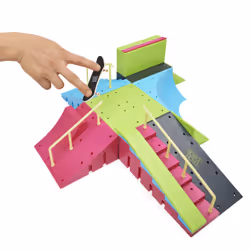 Tech Deck , Neon Mega Park X-Connect Creator, Customizable Glow-in-the-Dark Ramp Set with 2 Blind Skateboard Fingerboards, 90+ Pieces, Gift for Ages 6+