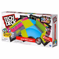 Tech Deck , Neon Mega Park X-Connect Creator, Customizable Glow-in-the-Dark Ramp Set with 2 Blind Skateboard Fingerboards, 90+ Pieces, Gift for Ages 6+ - Additional view 8