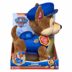 PAW Patrol , Talking Chase 12-Inch-Tall Interactive Plush Toys with Sounds, Phrases and Wagging Tail, Stuffed Animals, Kids T ...