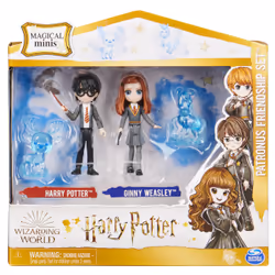 Wizarding World , Magical Minis Harry Potter and Ginny Weasley Patronus Friendship Set with 2 Toy Figures and 2 Creatures, Kids Toys for Ages 5 and up
