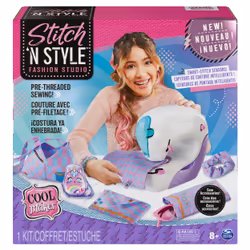 Cool Maker , Stitch ‘N Style Fashion Studio, Pre-Threaded Sewing Machine Toy with Fabric and Water Transfer Prints, Arts & Cr ...