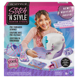 Cool Maker , Stitch ‘N Style Fashion Studio, Pre-Threaded Sewing Machine Toy with Fabric and Water Transfer Prints, Arts & Crafts Kids Toys for Girls
