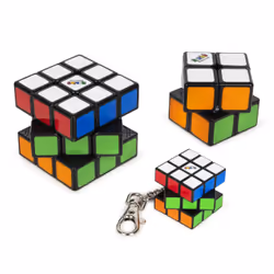Rubik’s Cube Family Pack, Original 3x3 Cube, 2x2 Cube & 3x3 Keyring Cube, Complete Pack of 3, Rubik's cube, 8 yr(s)