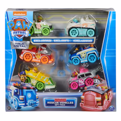 PAW Patrol , True Metal Neon Rescue Vehicle Gift Pack of 6 Collectible Die-Cast Toy Cars, 1:55 Scale, Kids Toys for Boys and ...