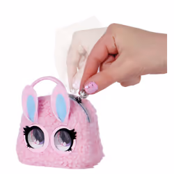 Purse Pets Micros, Fuzzy Bunny BB Mini Kids Purse with Eye Roll, Shoulder Bag Crossbody Purse Accessories, Girls Coin Purse & Tween Gifts