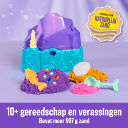 Kinetic Sand , Mermaid Crystal Playset, Over 1lb of Play Sand, Gold Shimmer Sand, Storage and Tools, Sensory Toys for Kids Ages 3 and up