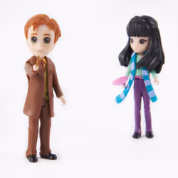 Wizarding World Harry Potter, Magical Minis Cho Chang and George Weasley Figure Set with 2 Doll Accessories, Kids Toys for Ages 6 and up