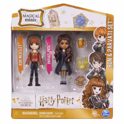 Wizarding World Harry Potter, Magical Minis Ron Weasley and Parvati Patil Figure Set with 2 Doll Accessories, Kids Toys for Ages 6 and up