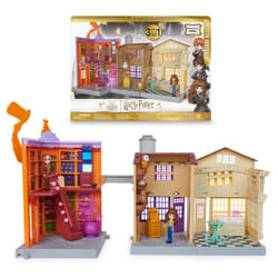 Wizarding World Harry Potter, Magical Minis Diagon Alley 3-in-1 Playset with Lights & Sounds, 2 Figures, 21 Accessories, Kids Toys for Ages 6 and up