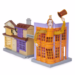 Wizarding World Harry Potter, Magical Minis Diagon Alley 3-in-1 Playset with Lights & Sounds, 2 Figures, 21 Accessories, Kids Toys for Ages 6 and up