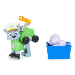 PAW Patrol, Big Truck Pups Rocky Action Figure with Clip-on Rescue Drone, Command Center Pod and Animal Friend Kids Toys Ages 3 and up