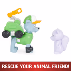 PAW Patrol, Big Truck Pups Rocky Action Figure with Clip-on Rescue Drone, Command Center Pod and Animal Friend Kids Toys Ages 3 and up - Additional view 5