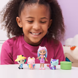 Gabby's Dollhouse , Gabby and Friends Figure Set with Rainbow Gabby Doll, 3 Toy Figures and Surprise Accessory Kids Toys for Ages 3 and up