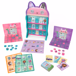 Games Gabby’s Dollhouse, HQ Checkers Tic Tac Toe Memory Match Go Fish Bingo Cards Board Toy Gift Netflix Party Supplies, for Kids Ages 4 and up