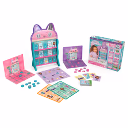 Games Gabby’s Dollhouse, HQ Checkers Tic Tac Toe Memory Match Go Fish Bingo Cards Board Toy Gift Netflix Party Supplies, for Kids Ages 4 and up